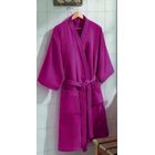 Roupão Feminino Dohler Aveludado Fiori Liso M Cereja