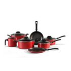 Jogo de Panelas Brinox Garlic 7 Peças Vermelho