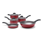 Conjunto de Panelas Brinox 5 Peças Ruby Antiaderente Vermelho